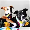 Vêtements pour chiens coton chiens bandana chiot triangle écharpes chats bibs fruit dinosaur motif accessoires de compagnie de compagnie de style xbjk2106 drop de ottig