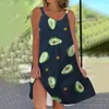 Lässige Kleider Frauen sexy Mode vielseitiger Retro -Druckbandkleid Weingut Petite mit Taschen Mutter der langen Länge