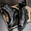Boots Luxury Design Men Motorcycle Véritine en cuir en cuir Vérif de combat extérieur Chaussures de travail Military Botas 6c 230811