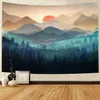 Tapestries Mountain Tapestry Wall Hanging Forest Tree Art Tapestry Sunset Tapestry Nature Landscape Home Decor for Bedroom Living Room Dorm R230812