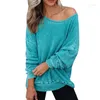 Kvinnors hoodies Crew Neck Lång ärm Top Loose Casual Split Solid Color Hoodie Ladies Fashion Sweaters Knit Round Female