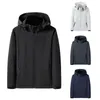 Herren Hoodies Herren Fleece Hood Jacke lässig Kapuze 2023 Frühlings- und Herbstsaison Mantel Herren Doppelbrustte Wollmischung