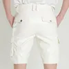 Shorts masculinos #2218 Bolsos laterais de cargo branco preto Men Bolsos laterais de couro falso Elastic Pu Homme