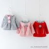 Kurtki Baby Girls Autumn Zima Płaszcz Dziewczyna Król Ear Ear Hood Cute Ball Coats Kurtki Dzieci Kardigan Ojcierze Ubrania R230812