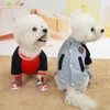 Haustierkleidung Herbst Winter mitteliger kleiner Hund Varsity Jacke Mode Pullover Kätzchen Welpe hübsches Mantel Chihuahua Yorkshire Pudel HKD230812