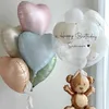 Dekoration 3/5pcs18 tum hjärta folie ballonger vintage rosa gröna hjärtballonger för vuxna barn födelsedag bröllop dekoration diy leveranser