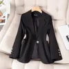 Abiti da donna Spring Autumn Blazer Women Work Wear Wear Sleeve Long Botton Blazers Giacca formale Giacca Formale Abbigliamento femmina 4xl 4xl