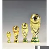 Konst och hantverk europeiska gyllene harts Fotboll Trophy Gift World Soccer Trophies Mascot Home Office Decoration Drop Delivery Garden DHRJ5