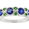Anéis de casamento qualidades mulheres moda a cor de prata redonda geometria de pedra verde azul para jóias de noivado