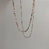 Kedjor Personlighet Avancerad 2023 Färgkristallpärlor Kvinnakedjan Xia Small Design Simple Choker Halsband