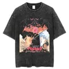 T-shirts masculins Berserk T-shirt Men Anime Tshirt lavé vintage Coton Colaire à manches