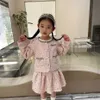 Ensembles de vêtements enfants vêtements motif à carreaux fille vêtements veste jupe fille vêtements Style décontracté enfants vêtements