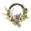 Decorative Flowers Garland Christmas Wreath Beautiful Els Artificial Props Decoration Door Hanging Each Different Sizes