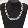 Chaîne sterling sier passe le testeur de diamant Moisanite Baguette Diamond 15 mm de large chaîne de liaison cubaine