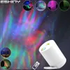 ESHINY RGB LED Aurora Galaxy Green Laser Stars Projector Nebula Sky Light Child Kids Water Night Cloud Bedroom Lamp Gift N6Z3 HKD230812