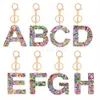 Schlüsselanhänger Lanyards Liebe Pailletten Buchstaben Schlüsselkette Harz Tropfkleber Accessoires Mode Herren- und Frauenbeutel Anhänger Kristall Alphabet Keyring