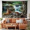 Tapisserier King of the Forest Tiger Tapestry Forest Animal Wall Hanging Tropical Rainforest Landscape For Living Room Bedroom Decorations R230812