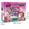 Kit d'ongles pour les filles de 4 à 12 ans - Ensemble de vernis à ongles pour enfants avec séchoir à ongles, 2 stylos à ongles, faux ongles collants, Nail Art Studio Makeup Manucure Spa Decoration Tools