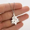 Everfast Wholesale 10pc / Lot Dainty Christmas Tree Tree en acier inoxydable Prendants Charmes Colliers pour femmes Kidans Korean Fashion Jewelry Gift