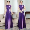 Ethnic Clothing 2023 Chinese Improved Cheongsam Dress National Flower Embroidery Qipao Elegant Banquet Evening Vestido Oriental