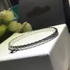 バングルデザイナーLingcha Bracelet 925シルバーメッキ18Kゴールドインレイドダイヤモンドワイドおよび狭いバージョンカップルファッションパターンAVJN