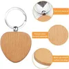 Ganchos 30pcs em branco em forma de coração Corrente de madeira DIY Keychains Tags Tags presente