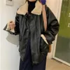 Kvinnorjackor Plamtee 2023 Retro Pu Fur Jacket Winter Casual Office Lady Loose Fitting Warm Fashion High Street All Match Coats 230812