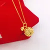 Pendant Necklaces Vietnam Hard Gold Bell Transfer Bead Necklace Female 24K Plated Imitation Fine Clavicle Chain Does Not Fade