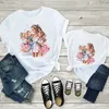 Tenues assorties pour la famille, nouveaux t-shirts pour mère et enfants, tenues assorties amusantes pour la famille, blanc à manches courtes, vêtements assortis pour mère et fille, Look de famille d'été