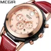 ساعة Wristwatches Ladies Watch for Women Megir Mens Watches Top Fashion Sports Female Female Simple Simple MultiFunctional