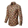 Men's Casual Shirts 2023 Autumn Retro Clothing Printed Shirt Vacation Fancy Shirt.