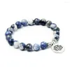 Strand Natural Blue-Vein Stone Bracelet na dłoni sznur lotosowy para dla kobiet i menbuddha mody hurtowa biżuterii