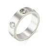 Cluster Rings Designer Ring Light Luxury Classic 4mm5mm6mmtitanium Steel Couple Fashion Diamond Rose Gold Silver