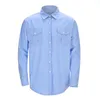 Casual shirts van heren katoen linnen shirt mannen lange mouwen lakvlees Cardigan vaste kleur revers kraag strandstijl streetwear man guayabera