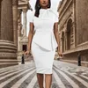 Casual Dresses Solid Shirt Dress for Women Dresssolid Color Elegance Sexig Off Shoulder Party Clubwear Night Womens knälängd