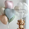 Украшение 18-дюймовый матовый воздушный шар из алюминиевой фольги, однотонные круглые воздушные шары в форме сердца в форме сердца, украшения на день рождения, свадебный декор