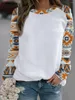 Women's T Shirts 2023 Spring And Summer Heat Sublimation Blank Pattern Beauty Casual Round Neck Long Sleeve T-shirt