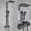 Chrome/Matte Black Bath Shower Faucet Set Shower Faucet Hot and Cold Mixer Tap For Bathroom Shower Rainfall Head With Hand Held