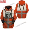 Men's Hoodies Cosplay Apparel X-Wing Pilot 3D Printed Fashion & Sweatshirt Autumn Streetwear Unisex Casual Zipper Hoodie TDD189