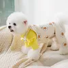 ペットジャンプスーツの服小さな犬の衣装ファッションプリントかわいいサスペンダーチワワヨークブルドッグウォームウィンターパピードッグガーメントスーツHKD230812