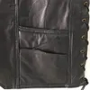 Men's Vests 2023 Leather Stitching Vneck Vest Fashion Sheepskin SingleBreasted 230812