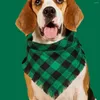 Hundkläder Plaid Röd svart vikbar bandana Tassels Pet Christmas Gift Bibbs Triangular Scarf Soft Cotton Kerchief för stora hundar