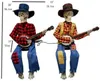 Objets décoratifs Figurines Dernières cadeaux de nuit d'horreur et luminescent animé duel squelettes banjo squelettes pour Halloween 230812