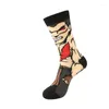 Men's Socks Funny Happy Combed Cotton Harajuku Cartoon Fashion Movie Character Casual Skateboard