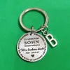 Keychains Keyring Kids Gift Keys Holder ZU UNSEREM SOHN/TOCHTER Creative To Our SON/DAUGHTER Stainless Steel 26 Initials DIY German