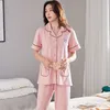 Frauen Nachtwäsche Sommer Loungewear Frauen Pijamas Baumwolle Kurzarm Soild junge Damen koreanische Pyjamas Fashion Frau Pyjama Set M-3xl