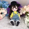 Dolls 17 cm BJD Doll Ball połączona ręcznie robiona makijaż twarz z ubraniami mody wielokolorowe 3D Oczy winylowe ciało głowa na dziewczynę Prezent 230811