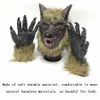 Party Masks Horrible Cosplay Creepy Animal Wolf Ear Mouth Head Claw Hand Gloves Scary Halloween Mask Full Face Helmet Party Costume Props 230811