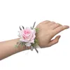 Artificial rose bride and groom wrist flower brooch Wedding sisters hand flower Best man group corsage