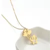 Everfast 10pc/Lot Cute Elephant Holding Balloon Pendants Necklace Maxi Colar Simple Stainless Steel Fashion Charms Chokers Necklaces Women Girls Couple Loved Gift